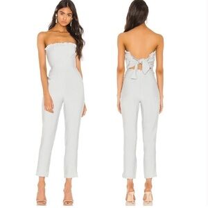 Privacy Please Cruz Strapless Jumpsuit Light Blue Sz XS